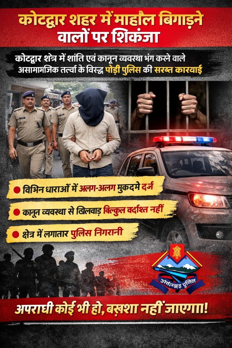 कोटद्वार में शांति व्यवस्था भंग करने वालों के विरुद्ध विभिन्न धाराओं में अलग-अलग मुकदमे दर्ज